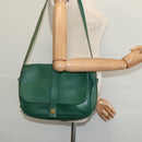 HERMES Shoulder Bag Leather Green Gold Auth bs28334-22