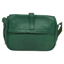 HERMES Shoulder Bag Leather Green Gold Auth bs28334-2