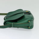 HERMES Shoulder Bag Leather Green Gold Auth bs28334-4