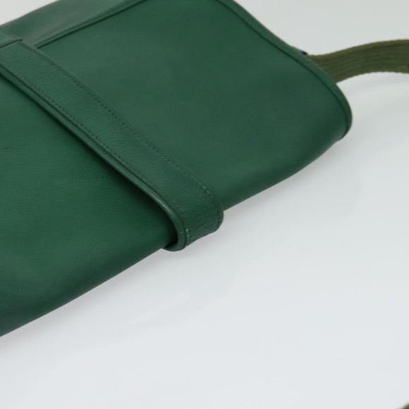 HERMES Shoulder Bag Leather Green Gold Auth bs28334