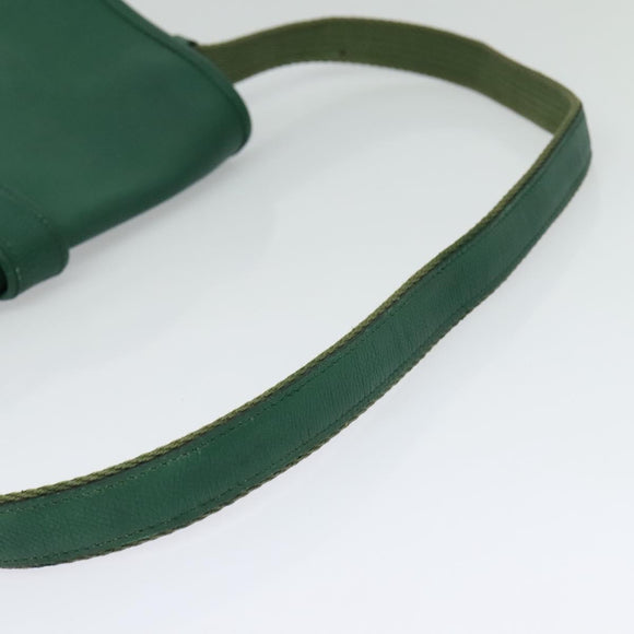 HERMES Shoulder Bag Leather Green Gold Auth bs28334