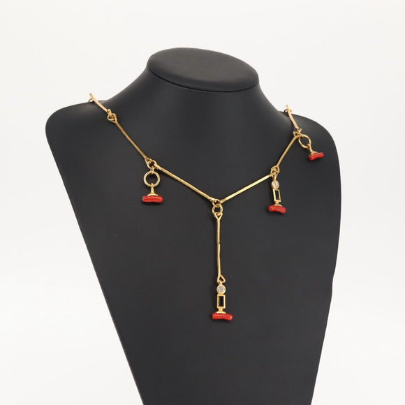 BALENCIAGA Necklace Metal Gold Auth bs28337