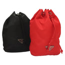 PRADA Pouch Nylon 2Set Red Black Auth bs28341-1