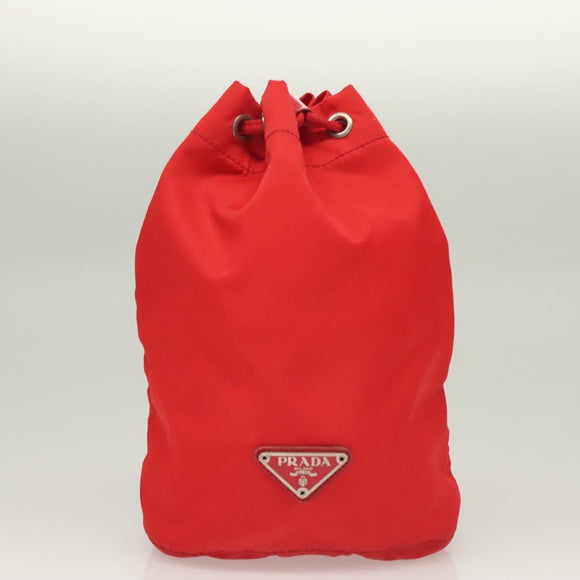 PRADA Pouch Nylon 2Set Red Black Auth bs28341