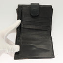 CHANEL Pouch Nylon Caviar Skin 2 Set Black Silver CC Auth bs28342-16