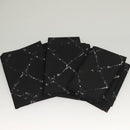 CHANEL Pouch Nylon Caviar Skin 2 Set Black Silver CC Auth bs28342-9