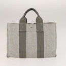 HERMES Her Line Tote Bag Canvas 2Set Gray Black Silver Auth bs28344-10