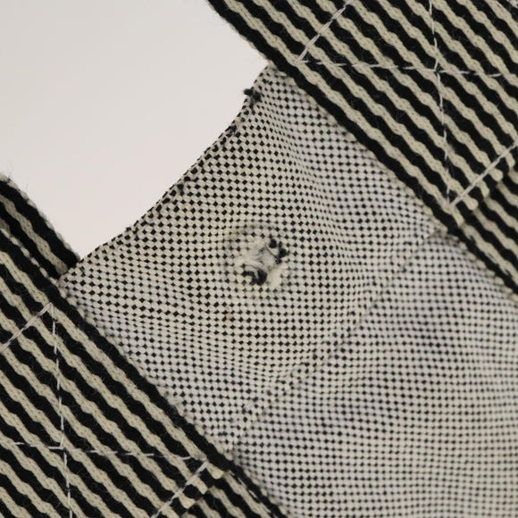 HERMES Her Line Tote Bag Canvas 2Set Gray Black Silver Auth bs28344