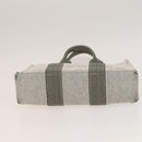 HERMES Her Line Tote Bag Canvas 2Set Gray Black Silver Auth bs28344-16