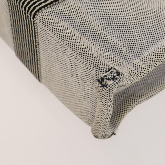 HERMES Her Line Tote Bag Canvas 2Set Gray Black Silver Auth bs28344