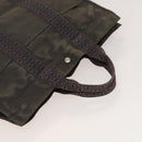 HERMES Her Line Tote Bag Canvas 2Set Gray Black Silver Auth bs28344-5