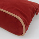 HERMES Bolide Pouch Canvas 2Set Beige Red Silver Auth bs28345-16