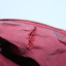 HERMES Bolide Pouch Canvas 2Set Beige Red Silver Auth bs28345-17