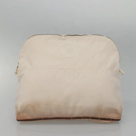 HERMES Bolide Pouch Canvas 2Set Beige Red Silver Auth bs28345 - 0