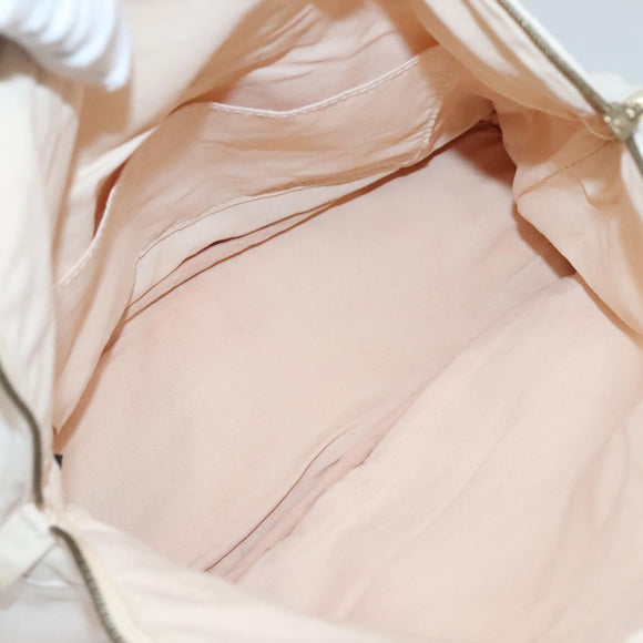 HERMES Bolide Pouch Canvas 2Set Beige Red Silver Auth bs28345