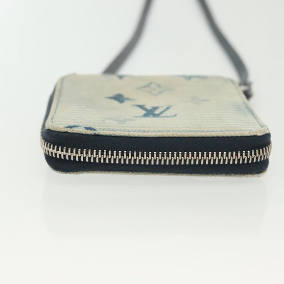 LOUIS VUITTON Monogram Watercolor Zippy Compact Wallet Blue M80461 Auth bs28348