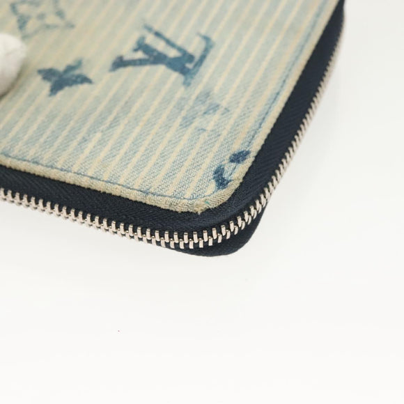 LOUIS VUITTON Monogram Watercolor Zippy Compact Wallet Blue M80461 Auth bs28348