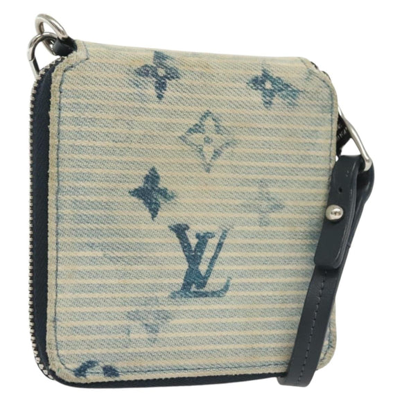 LOUIS VUITTON Monogram Watercolor Zippy Compact Wallet Blue M80461 Auth bs28348