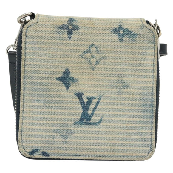 LOUIS VUITTON Monogram Watercolor Zippy Compact Wallet Blue M80461 Auth bs28348