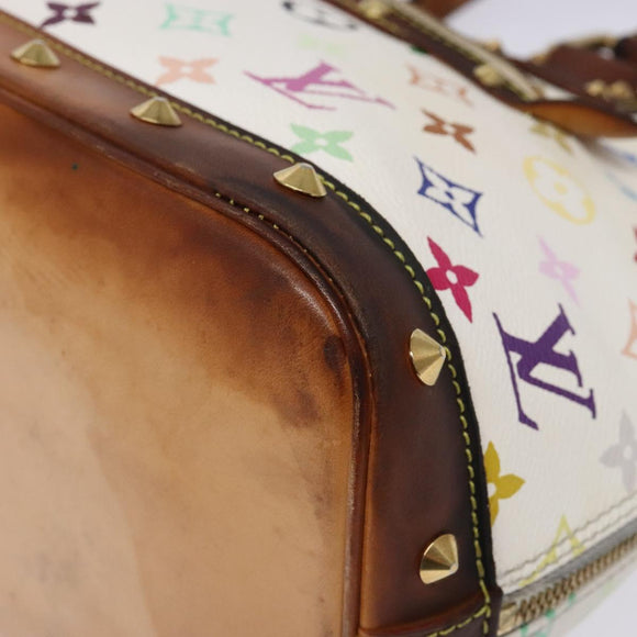 LOUIS VUITTON Monogram Multicolor Alma Hand Bag White M92647 LV Auth bs28368