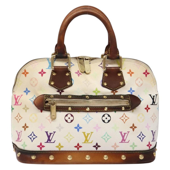 LOUIS VUITTON Monogram Multicolor Alma Hand Bag White M92647 LV Auth bs28368