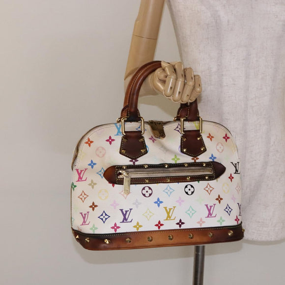 LOUIS VUITTON Monogram Multicolor Alma Hand Bag White M92647 LV Auth bs28368
