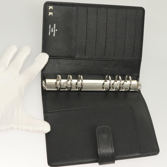 LOUIS VUITTON Epi Agenda MM Day Planner Cover Black R20042 LV Auth bs28377