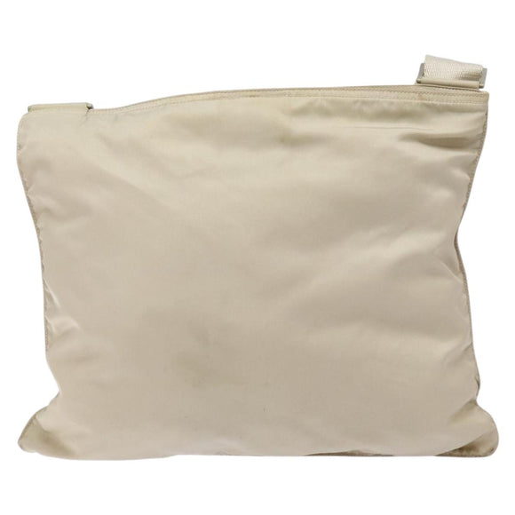 PRADA Shoulder Bag Nylon Beige Auth bs28381