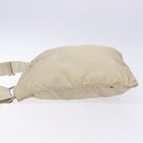 PRADA Shoulder Bag Nylon Beige Auth bs28381-4