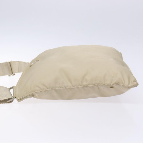 PRADA Shoulder Bag Nylon Beige Auth bs28381