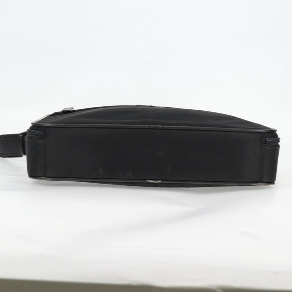 PRADA Hand Bag Nylon Leather 2way Black Silver Auth bs28384