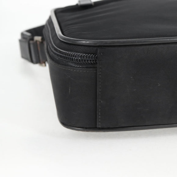 PRADA Hand Bag Nylon Leather 2way Black Silver Auth bs28384