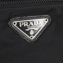 PRADA Hand Bag Nylon Leather 2way Black Silver Auth bs28384-24