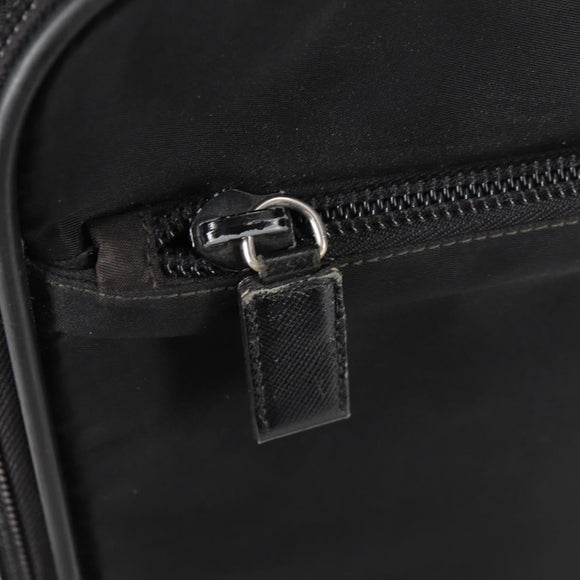 PRADA Hand Bag Nylon Leather 2way Black Silver Auth bs28384