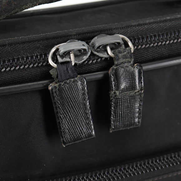PRADA Hand Bag Nylon Leather 2way Black Silver Auth bs28384