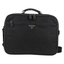 PRADA Hand Bag Nylon Leather 2way Black Silver Auth bs28384-13