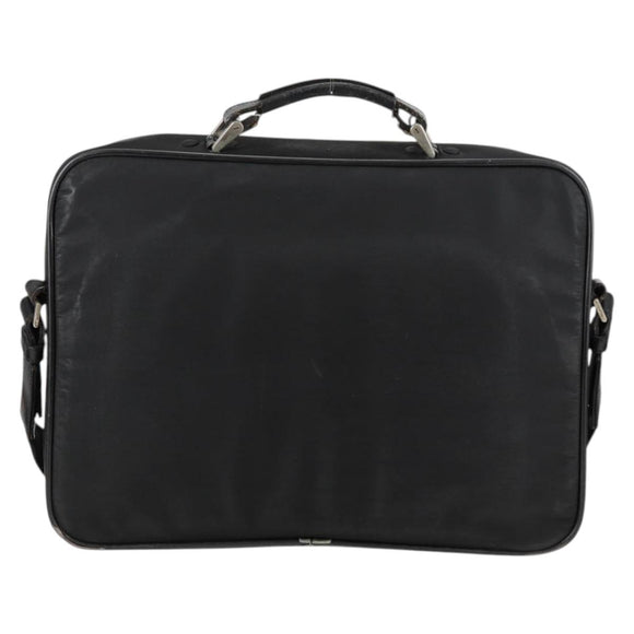 PRADA Hand Bag Nylon Leather 2way Black Silver Auth bs28384