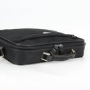 PRADA Hand Bag Nylon Leather 2way Black Silver Auth bs28384-14