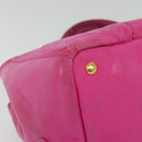 PRADA Canapa GM Hand Bag Canvas Pink Gold Auth bs28390-15