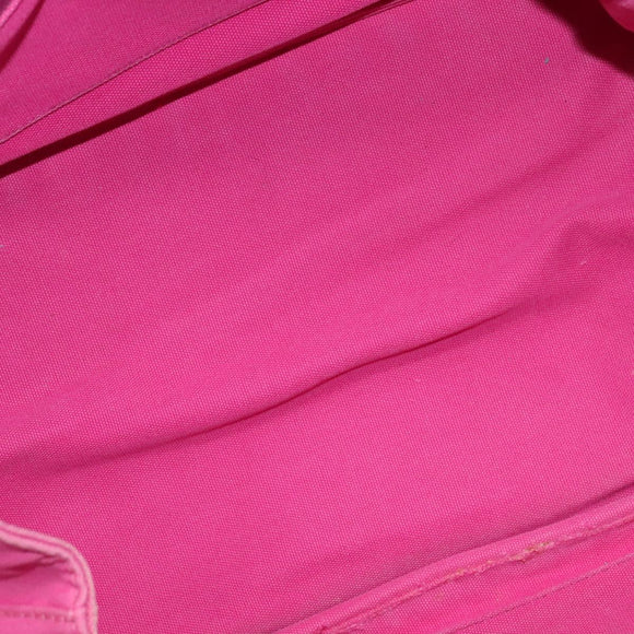 PRADA Canapa GM Hand Bag Canvas Pink Gold Auth bs28390