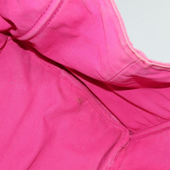 PRADA Canapa GM Hand Bag Canvas Pink Gold Auth bs28390