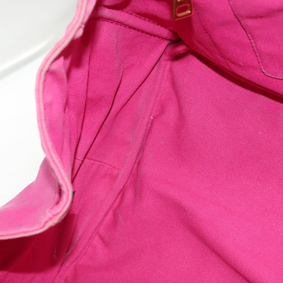 PRADA Canapa GM Hand Bag Canvas Pink Gold Auth bs28390