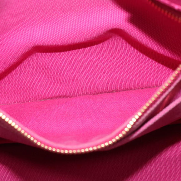 PRADA Canapa GM Hand Bag Canvas Pink Gold Auth bs28390