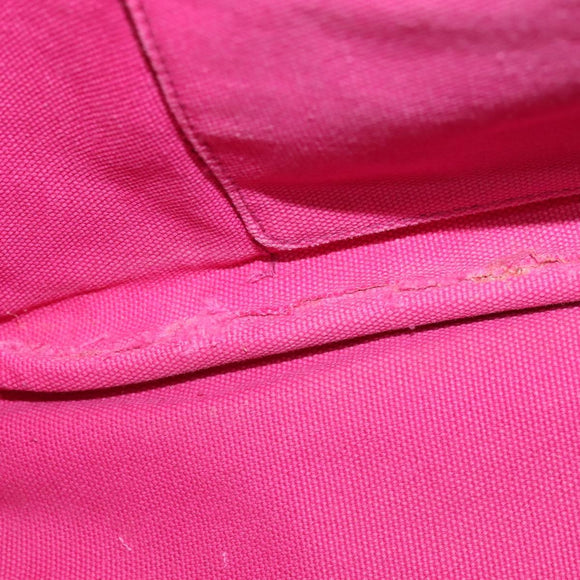 PRADA Canapa GM Hand Bag Canvas Pink Gold Auth bs28390