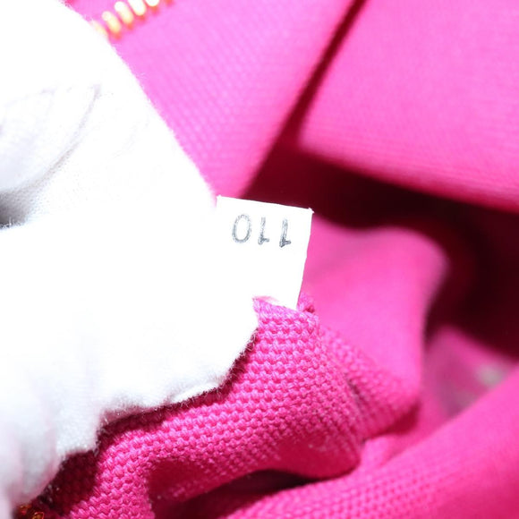 PRADA Canapa GM Hand Bag Canvas Pink Gold Auth bs28390