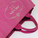 PRADA Canapa GM Hand Bag Canvas Pink Gold Auth bs28390-6