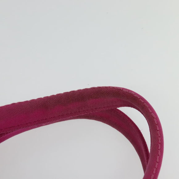 PRADA Canapa GM Hand Bag Canvas Pink Gold Auth bs28390