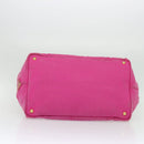 PRADA Canapa GM Hand Bag Canvas Pink Gold Auth bs28390-5