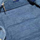 PRADA Canapa MM Hand Bag Denim Blue Gold Auth bs28391-10