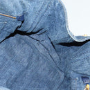 PRADA Canapa MM Hand Bag Denim Blue Gold Auth bs28391-19